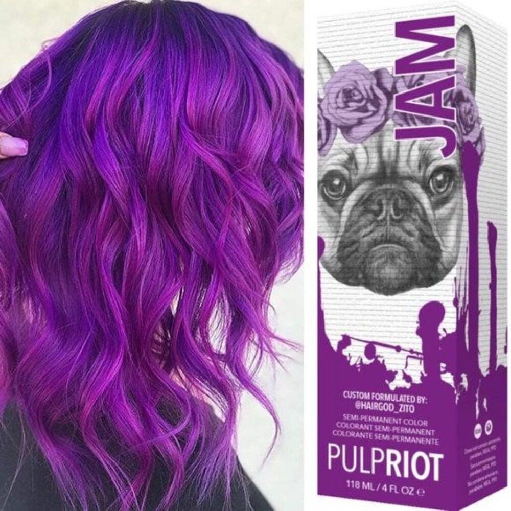 Pulp Riot Jam Semi-Permanent Hair Dye Violet Purple 4oz